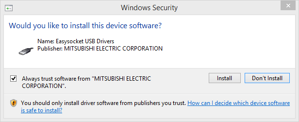 "Easysocket USB Drivers" from Mitsubishi Electric Corporation
